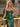 Cut Front Crystal Bodice Long Mermaid Prom Dress in Emerald Green