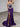 Luxury Crystal Strapless Sheer Bodice Mermaid Evening Dress - Purple