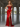 Sparkly Beading Lace Up Ruched Illusion Mermaid Bodice Long Prom Dress With Slit - Red