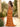 Ruched Pleated Ruffle Lace Up Bodice Long Mermaid Prom Dress in Orange