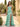 Ruched Pleated Ruffle Lace Up Bodice Long Mermaid Prom Dress in Mint Green