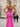 Hot Fix Crystal Cut Front Ruched Bust Mermaid Long Prom Dress With Slit - Hot Pink