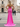 Hot Fix Crystal Cut Front Ruched Bust Mermaid Long Prom Dress With Slit - Hot Pink
