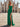 Cut Front Pleated Lace Up Long Mermaid Prom Dress With Bow - Emerald Green