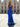Two Pieces Ruched Bust Pleated Backless Long Mermaid Prom Dress With Slit - Royal Blue