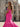 Two Pieces Ruched Bust Pleated Backless Long Mermaid Prom Dress With Slit - Hot Pink