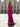 Two Pieces Ruched Bust Pleated Backless Long Mermaid Prom Dress With Slit - Fuchsia