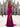 Two Pieces Ruched Bust Pleated Backless Long Mermaid Prom Dress With Slit - Fuchsia