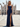 Two Pieces Ruched Bust Pleated Backless Long Mermaid Prom Dress With Slit - Navy Blue