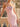 Strapless Polka Dot Bodice Maxi Formal Evening Dress in Pink