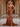 Bow Waist Spaghetti Strap Ruffle Mermaid Prom Dress With Slit - Burnt Orange