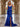 Bow Waist Spaghetti Strap Ruffle Mermaid Prom Dress With Slit - Royal Blue
