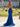 Deep V-Neck Crystal Hot Fix Mermaid Prom Dress - Royal Blue