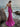 Cut Front Spaghetti Strap Hand Beading Lace Up Ruched Bodice Mermaid Prom Dress With Slit - Hot Pink