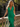 Halter Bow Back Bodice Pleated Long Mermaid Prom Dress in Emerald Green