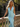 Halter Bow Back Bodice Pleated Long Mermaid Prom Dress in Baby Blue