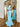 Halter Bow Back Bodice Pleated Long Mermaid Prom Dress - Baby Blue