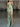 Cut Waist Ruched Sparkly Beading Bodice Mermaid Prom Dress With Slit - Sage Green