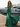 Halter Ruched Lace Up Bodice Mermaid Long Prom Dress - Emerald Green