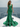Halter Ruched Lace Up Bodice Mermaid Long Prom Dress - Emerald Green