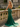 Sparkly Beading Cut Front Lace Up Ruched Bodice Long Mermaid Prom Dress in Emerald Green