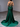 Sparkly Beading Cut Front Lace Up Ruched Bodice Long Mermaid Prom Dress - Emerald Green