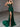 Sparkly Beading Cut Front Lace Up Ruched Bodice Long Mermaid Prom Dress - Emerald Green