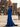 Bow Cut Front Hot Fix Crystal Illusion Long Mermaid Prom Dress - Royal Blue