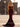 Bow Cut Front Hot Fix Crystal Illusion Long Mermaid Prom Dress - Burgundy