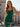 Luxury Hot Fix Crystal Halter Corset Mermaid Long Prom Dress With Slit - Emerald Green