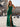 Luxury Hot Fix Crystal Halter Corset Mermaid Long Prom Dress With Slit - Emerald Green