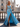 3D Flowers Hot Fix Crystal Ruched Bust Illusion Mermaid Long Prom Dress With Slit - Blue