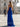 Spaghetti Shoulder Straps Bodice Pleated Mermaid Long Prom Dress With Slit - Royal Blue