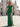 Spaghetti Shoulder Straps Bodice Pleated Mermaid Long Prom Dress With Slit - Emerald Green