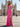 Hot Fix Crystal Illusion Ruffle Hem Long Mermaid Prom Dress With Slit - Hot Pink
