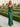 V-Neck Appliques Satin Backless Long Prom Dress - Emerald Green