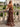 V-Neck Appliques Satin Backless Long Prom Dress - Coffee