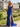 V-Neck Sparkly Appliques Ruched Long Mermaid Prom Dress With Slit in Royal Blue