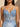 Sparkly Illusion Bodice Lace Up Long Mermaid Prom Dress WIth Split in Sky Blue