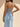 Sparkly Illusion Bodice Lace Up Long Mermaid Prom Dress WIth Split in Sky Blue