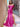 Off Shoulder Mermaid Prom Dress Long With Split - Hot Pink
