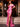 Off Shoulder Mermaid Prom Dress Long With Split - Hot Pink