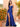 Cut Front Croset Bodice Mermaid Prom Dress With Slit - Royal Blue