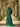 Cut Front Croset Bodice Mermaid Prom Dress With Slit - Emerald Green