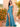 Cut Front Croset Bodice Mermaid Prom Dress With Slit - Aqua Blue
