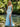 Cut Front Luxury Hot Fix Mermaid Long Evening Dress - Blue