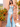 Cut Front Luxury Hot Fix Mermaid Long Evening Dress - Baby Blue