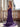 Crystal Cut Front Pleated Mermaid Prom Dress - Purple