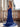Crystal Cut Front Pleated Mermaid Prom Dress - Royal Blue