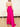 Sparkly Halter Beading Ruched Bodice Mermaid Prom Dress With Drop - Hot Pink